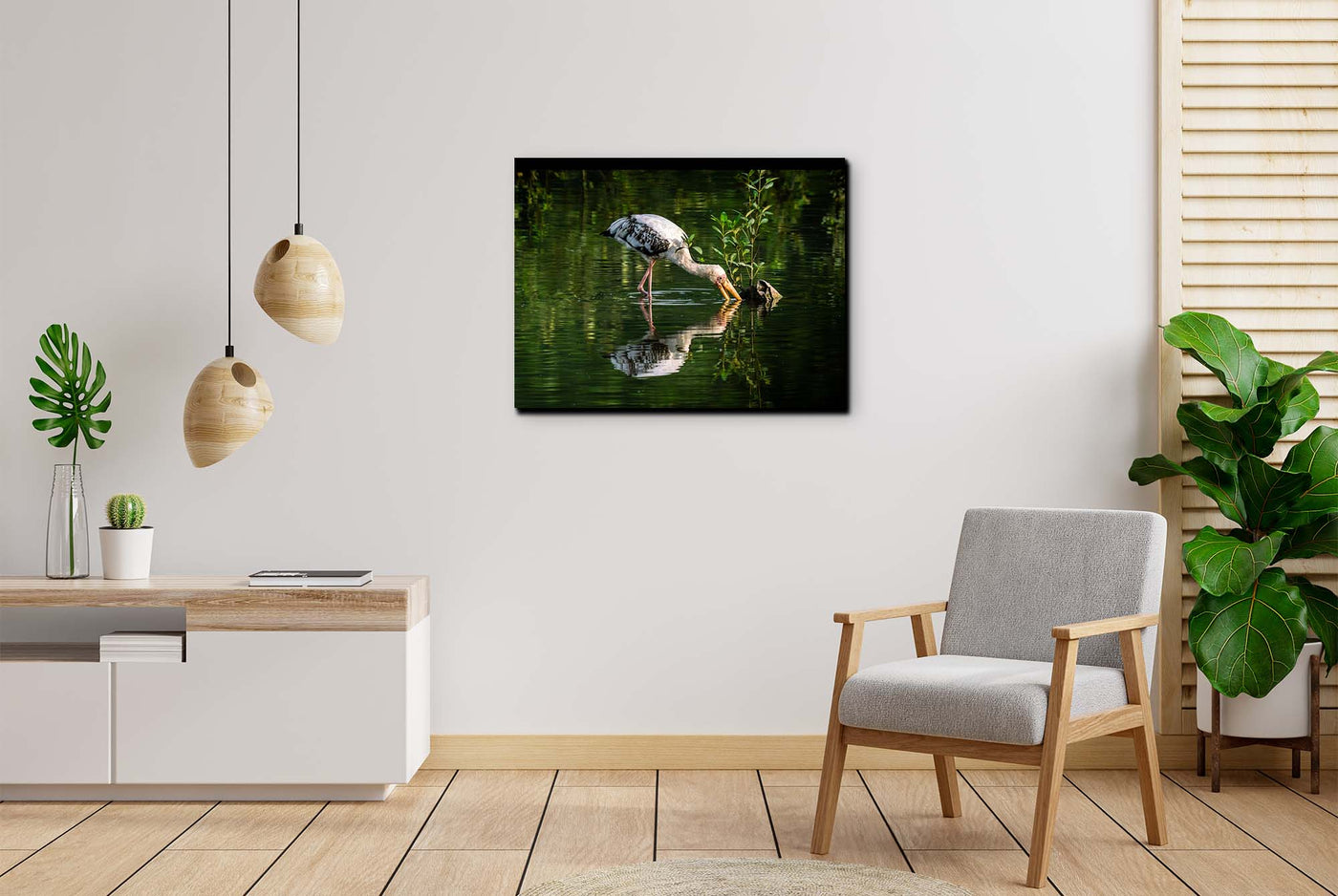 Painted Stork (Canvas Prints)