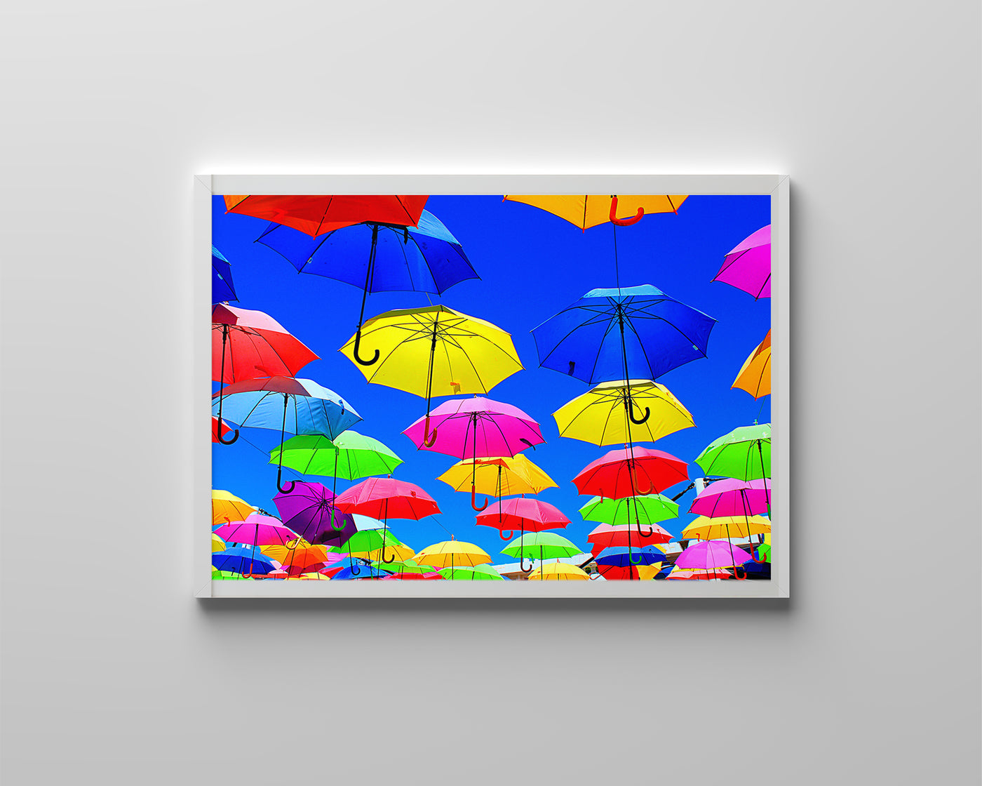 Colourful Umbrellas In The Sky (Art Prints)