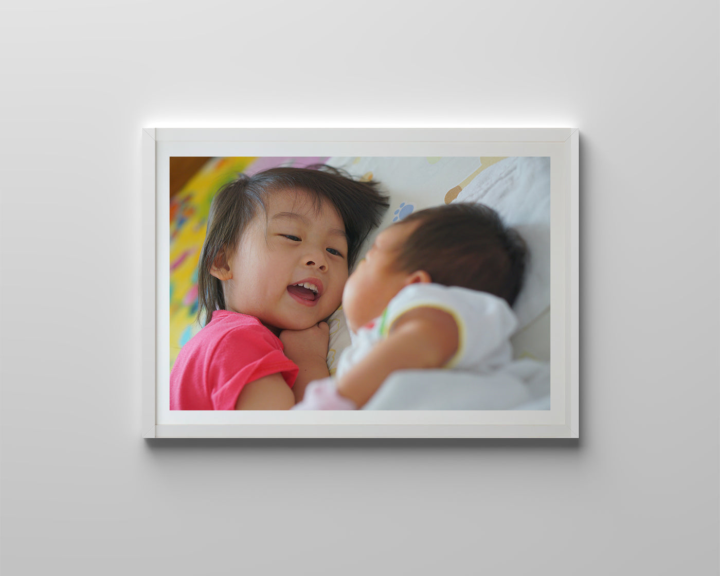 Playing With Newborn Sibling (Art Prints)