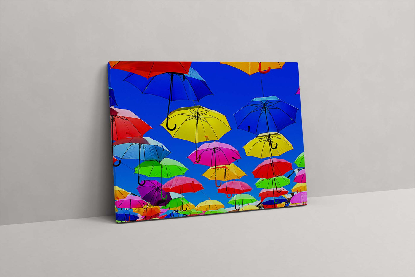 Colourful Umbrellas In The Sky (Canvas Prints)
