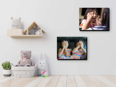 Sisters Covering Faces (Canvas Prints)
