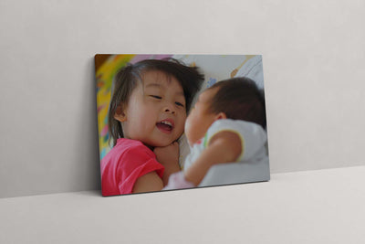 Playing With Newborn Sibling (Canvas Prints)